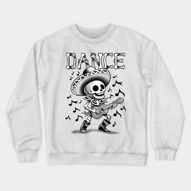 Funny Musician Skeleton Crewneck Sweatshirt by ilhnklv